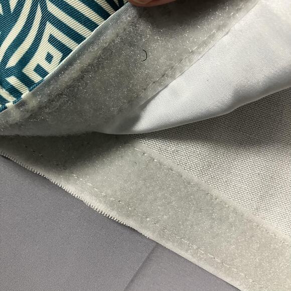 Lovesac Pillow Cover Geometric Pattern Gray Blue Large 33x27 Replacement Velour - Picture 8 of 16